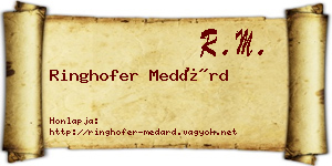 Ringhofer Medárd névjegykártya